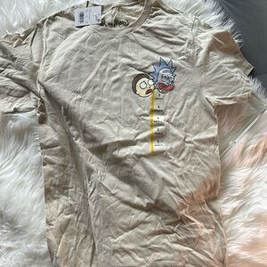 Rick and Morty Adult Swim T-Shirt Tan Size Small
